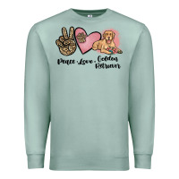 Seafoam peace love golden retriever Premium Sweatshirt - JahusDesignShop