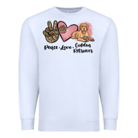 White peace love golden retriever Premium Sweatshirt - JahusDesignShop