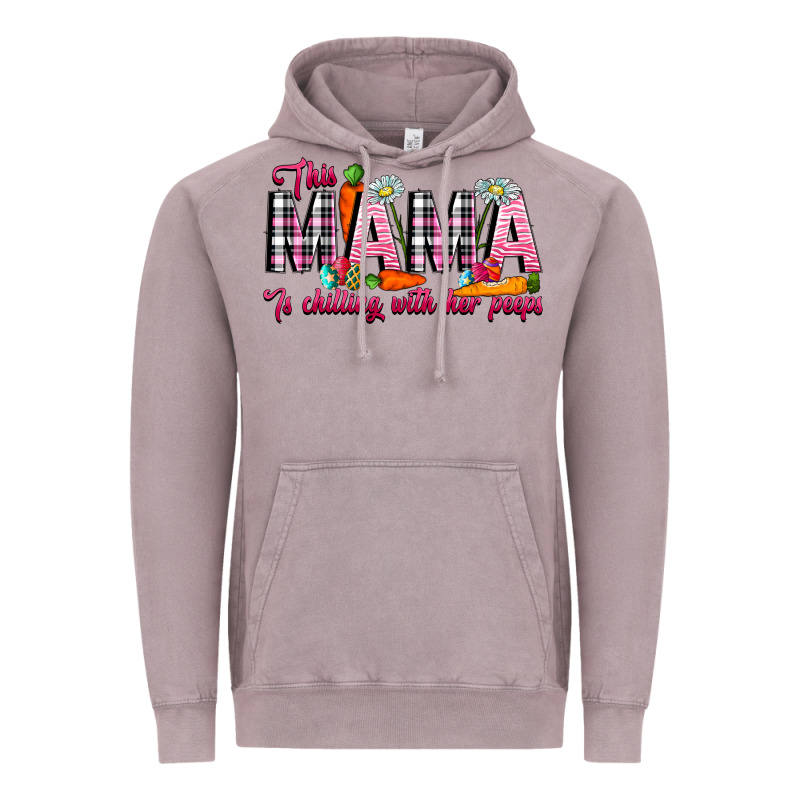 This Mama Is Chilling With Her Peeps Vintage Hoodie by CowhideDigitalArt | Teevron