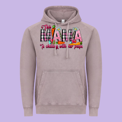 This Mama Is Chilling With Her Peeps Vintage Hoodie Designed By Cowhidedigitalart