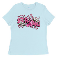 Baby Blue Strong Cancer Awareness Ladies Tee - FaDigitalArtStudio
