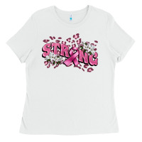 White Strong Cancer Awareness Ladies Tee - FaDigitalArtStudio