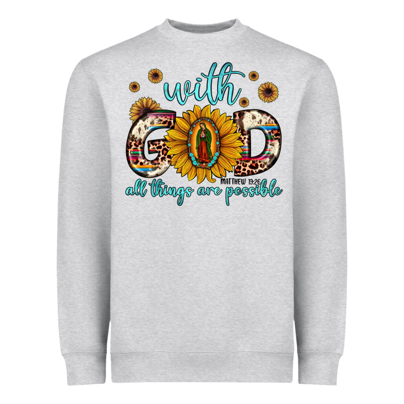 With God All Things Are Possible Matthew 19 26 Heavyweight Sweatshirt by JahusDesignShop | Teevron
