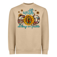 Mushroom with god all things are possible matthew 19 26 Heavyweight Sweatshirt - JahusDesignShop