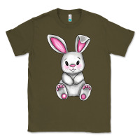 Army Green Cute bunny Easter Classic Tee - CowGirlArtShop