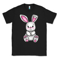 Black Cute bunny Easter Classic Tee - CowGirlArtShop
