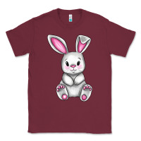 Burgundy Cute bunny Easter Classic Tee - CowGirlArtShop