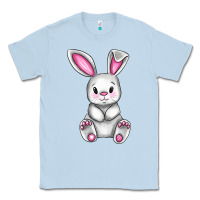 Dusty Blue Cute bunny Easter Classic Tee - CowGirlArtShop