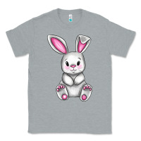 Heather Grey Cute bunny Easter Classic Tee - CowGirlArtShop