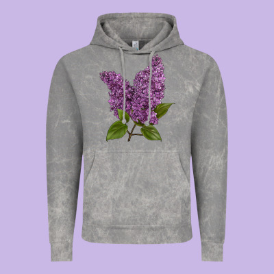 Purple Lilac Flower Vintage Hoodie Designed By Lillyallendesigns