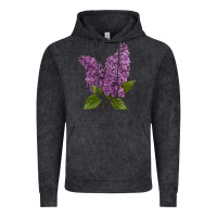 Vintage Black Purple Lilac Flower Vintage Hoodie - LillyAllenDesigns