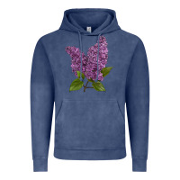 Vintage Denim Purple Lilac Flower Vintage Hoodie - LillyAllenDesigns