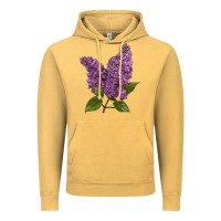 Vintage Mustard Purple Lilac Flower Vintage Hoodie - LillyAllenDesigns