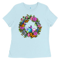 Baby Blue Easter Ocaliptus spring flowers Ladies Tee - OliviaCreatesArt