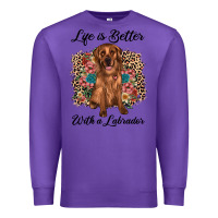 Purple life is better with a labrador Premium Sweatshirt - JahusDesignShop