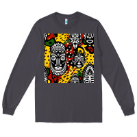 Smoke african masks colorful seamless pattern Long Sleeve Tee - BundleAndBundleShop