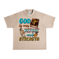 French Oak God Is Our Refuge And Strength Urban Heavy Tee - BundleAndBundleShop