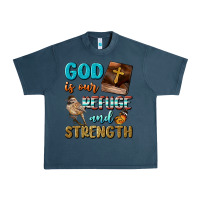 Midnight Navy God Is Our Refuge And Strength Urban Heavy Tee - BundleAndBundleShop