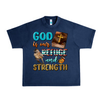 Navy God Is Our Refuge And Strength Urban Heavy Tee - BundleAndBundleShop