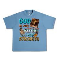 Pebble Blue God Is Our Refuge And Strength Urban Heavy Tee - BundleAndBundleShop