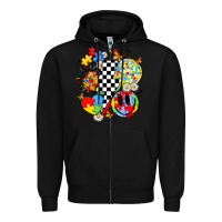 Black retro autism awareness Zipper Hoodie - JahusDesignShop