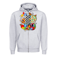 Heather Grey retro autism awareness Zipper Hoodie - JahusDesignShop