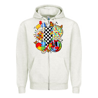 Oatmeal Heather retro autism awareness Zipper Hoodie - JahusDesignShop