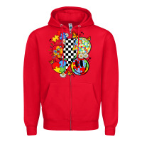 Red retro autism awareness Zipper Hoodie - JahusDesignShop