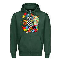 Sports Green retro autism awareness Zipper Hoodie - JahusDesignShop