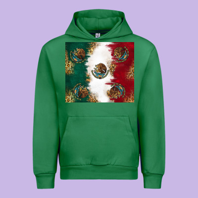 Mexican Flag Urban Hoodie Designed By Ranaportraitstore