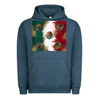 Pigment Midnight Navy Mexican Flag Urban Hoodie - RanaPortraitStore