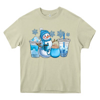 Mossy winter snowman coffee cups Heavy Core Tee - CowGirlArtShop