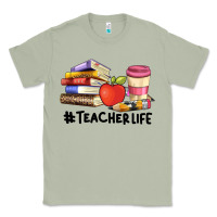Matcha teacher life with books  pen and coffee Classic Tee - Artiststas