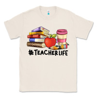 Natural teacher life with books  pen and coffee Classic Tee - Artiststas