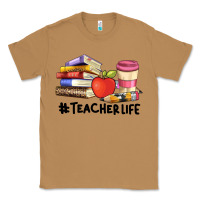 Toasted Coconut teacher life with books  pen and coffee Classic Tee - Artiststas