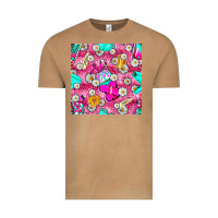 Vintage Camel hairstylist coffee cups and daisy with leopard seamless pattern bbs Vintage Tee - BundleAndBundleShop