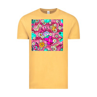 Vintage Mustard hairstylist coffee cups and daisy with leopard seamless pattern bbs Vintage Tee - BundleAndBundleShop