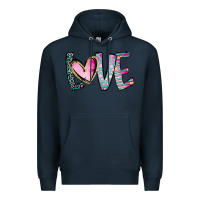 Navy Valentine Love Premium Hoodie - CowhideDigitalArt