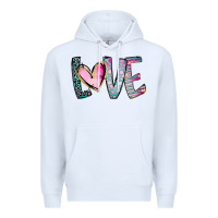 White Valentine Love Premium Hoodie - CowhideDigitalArt
