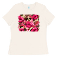 Bone Valentine's Day pink plaid red glitter cowhide Ladies Tee - FaDigitalArtStudio