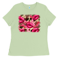 Matcha Valentine's Day pink plaid red glitter cowhide Ladies Tee - FaDigitalArtStudio