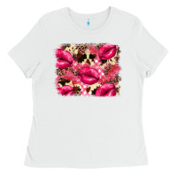 White Valentine's Day pink plaid red glitter cowhide Ladies Tee - FaDigitalArtStudio
