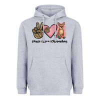 Heather Grey peace love chihuahua Heavyweight Hoodie - JahusDesignShop
