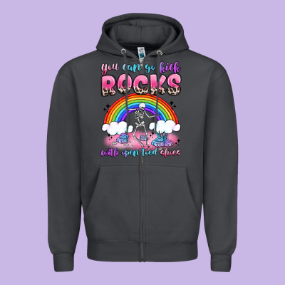 You Can Go Kick Rocks With Open Toed Shoes Zipper Hoodie Designed By Jahusdesignshop