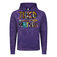 Cloud Purple Tired As a Mother Vintage Hoodie - CowhideDigitalArt