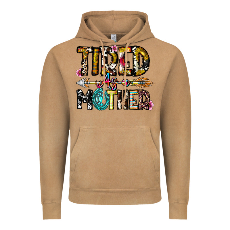 Tired As A Mother Vintage Hoodie by CowhideDigitalArt | Teevron