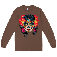 Chestnut sugar skull Long Sleeve Tee - BundleAndBundleShop