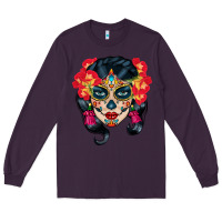 Plum sugar skull Long Sleeve Tee - BundleAndBundleShop