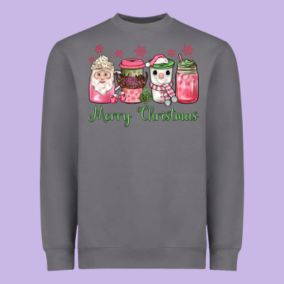 Pink  Merry Christmas Coffee Heavyweight Sweatshirt Designed By Jahusdesignshop