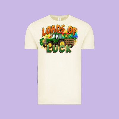 Loads Of Luck With Tractor St. Patricks Day Vintage Tee Designed By Fadigitalartstudio
